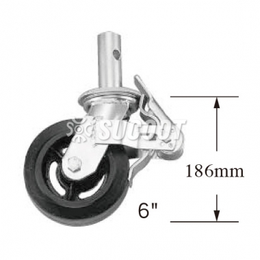 locking caster for scaffolding parts